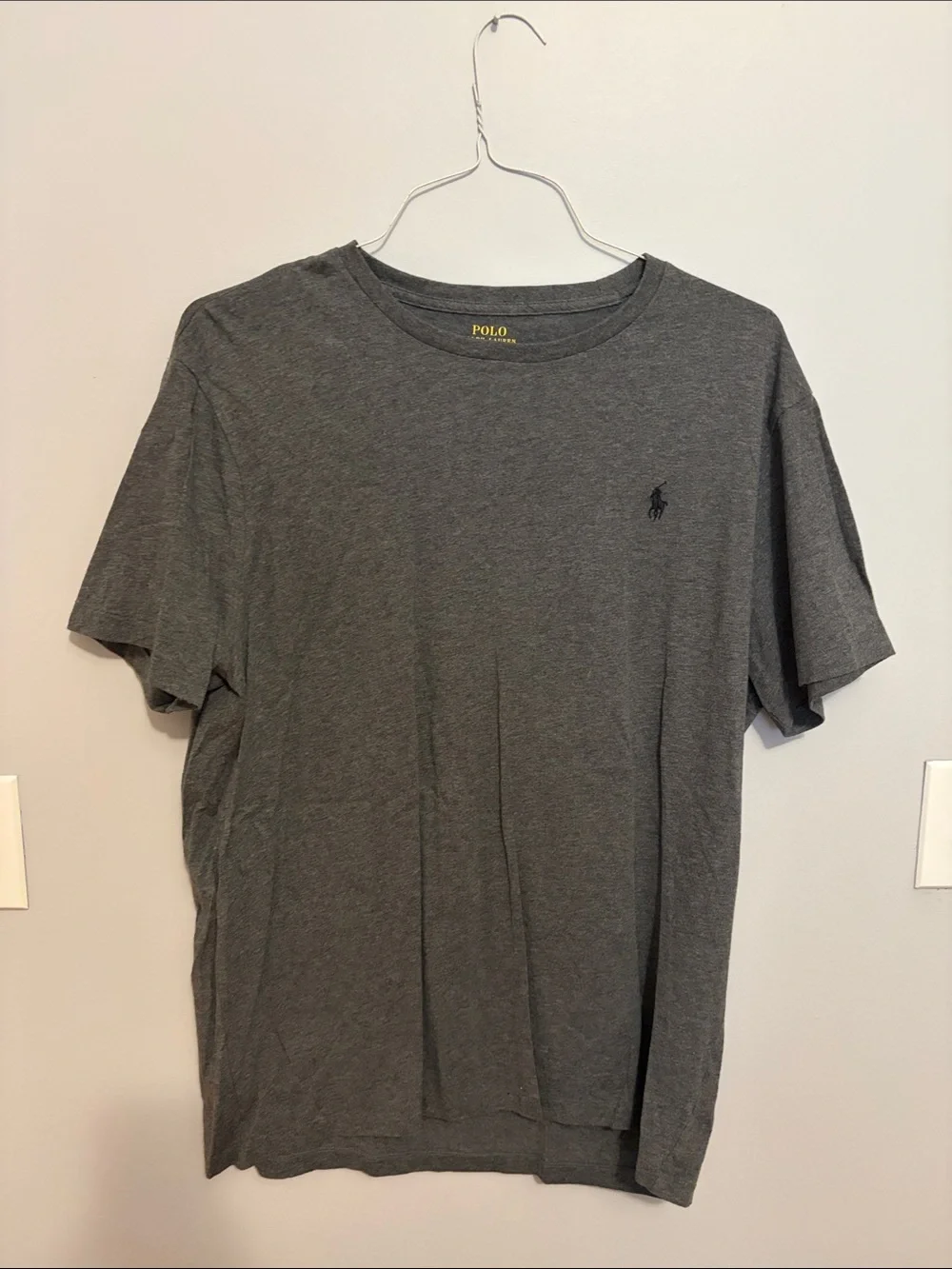 Polo by Ralph Lauren Heather Charcoal Crewneck Tee with Embroidered Pony
